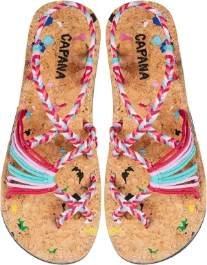 Capana Woven Women's Flat Sandals - Strappy Braided Sandals, Beach Sandals for Women Dressy Summer, Rope Bohemian Sandals, Spring Casual Womens Shoes, Comfy Boho Flats for Teen Girls – Banyan