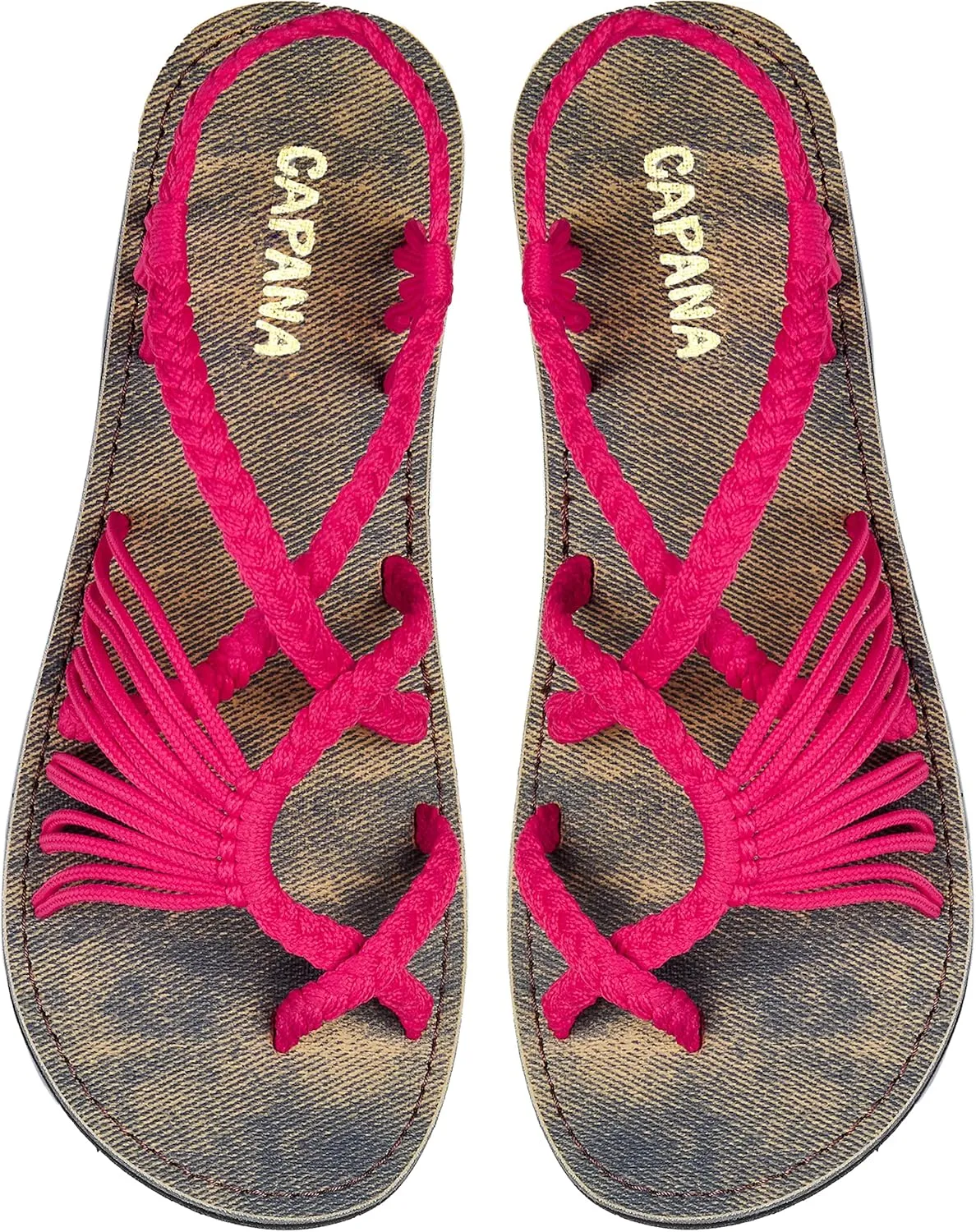 Capana Woven Women's Flat Sandals - Strappy Braided Sandals, Beach Sandals for Women Dressy Summer, Rope Bohemian Sandals, Spring Casual Womens Shoes, Comfy Boho Flats for Teen Girls – Banyan