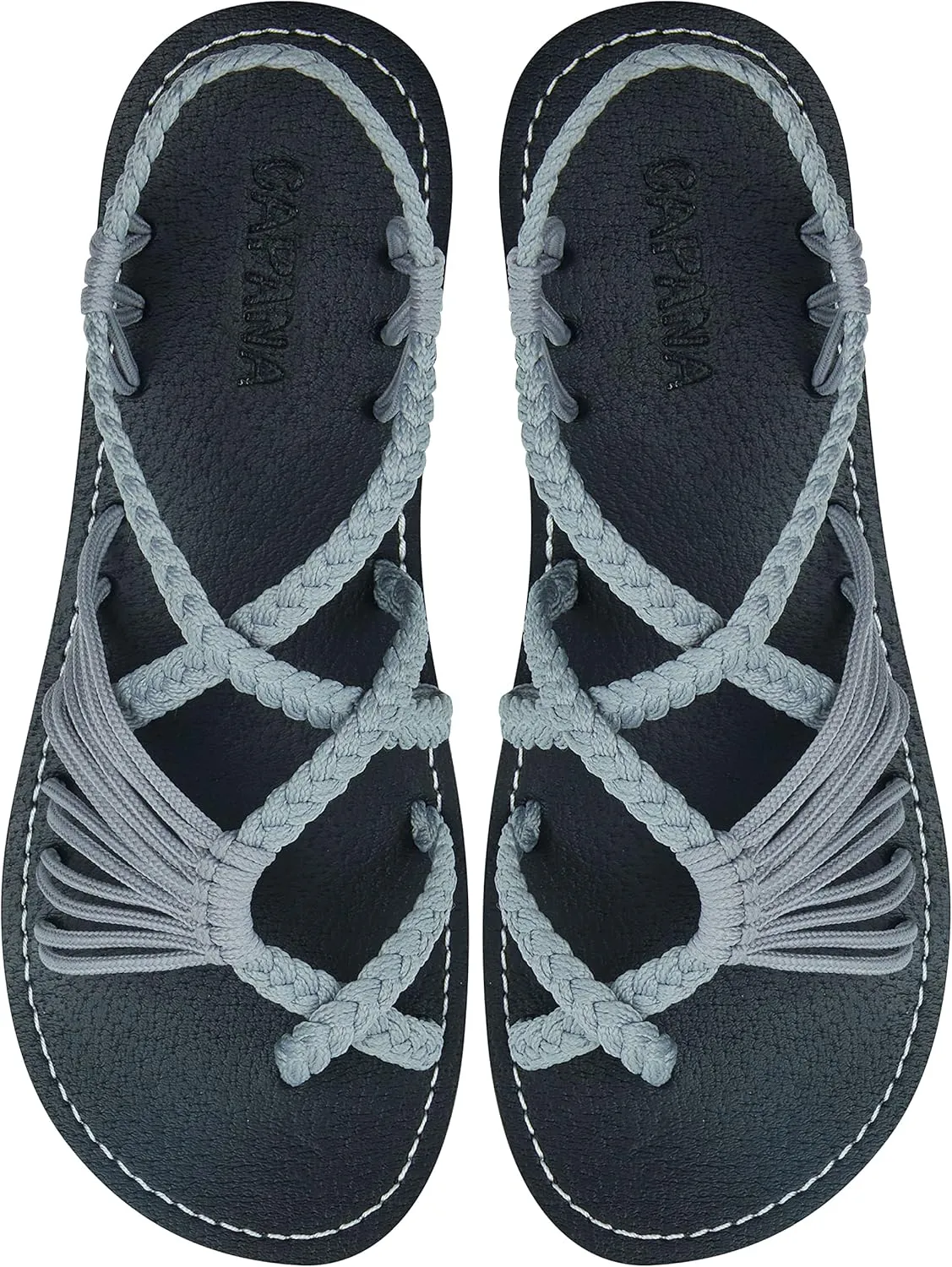 Capana Woven Women's Flat Sandals - Strappy Braided Sandals, Beach Sandals for Women Dressy Summer, Rope Bohemian Sandals, Spring Casual Womens Shoes, Comfy Boho Flats for Teen Girls – Banyan