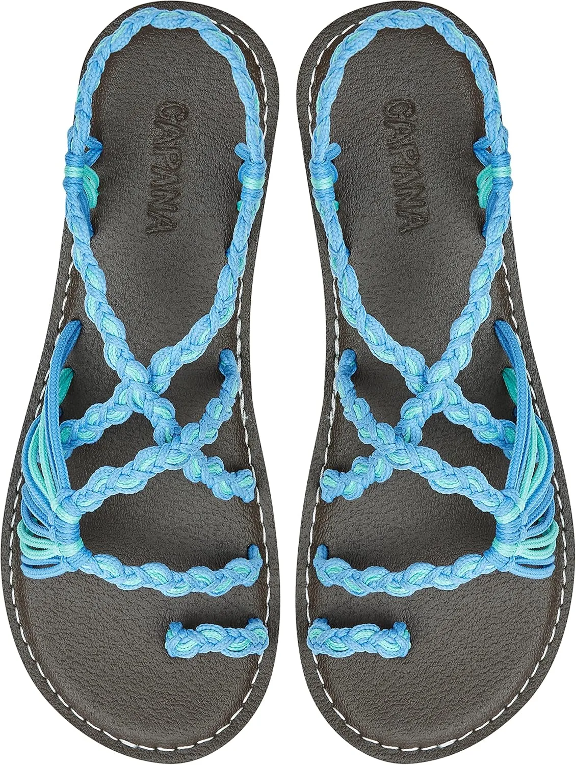 Capana Woven Women's Flat Sandals - Strappy Braided Sandals, Beach Sandals for Women Dressy Summer, Rope Bohemian Sandals, Spring Casual Womens Shoes, Comfy Boho Flats for Teen Girls – Commune