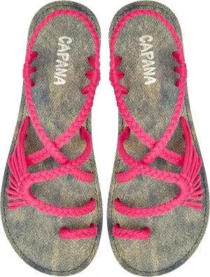 Capana Woven Women's Flat Sandals - Strappy Braided Sandals, Beach Sandals for Women Dressy Summer, Rope Bohemian Sandals, Spring Casual Womens Shoes, Comfy Boho Flats for Teen Girls – Commune