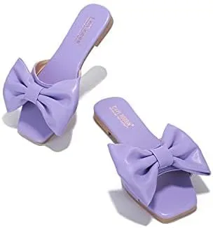 Cape Robbin Juju Sandals Slides for Women, Womens Mules Slip On Shoes with Bow - Sandals Slides for Women, Womens Mules Slip On Shoes with Bow