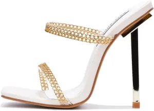 Cape Robbin Women's Clear Stiletto Heels - Slip-On Square Toe Sandals (Enya)
