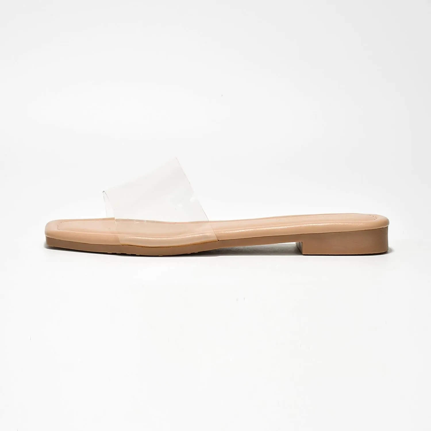Cape Robbin Women's Sheer Transparent Sandals - Slip-On Mules with Nude Tones (Mariah)