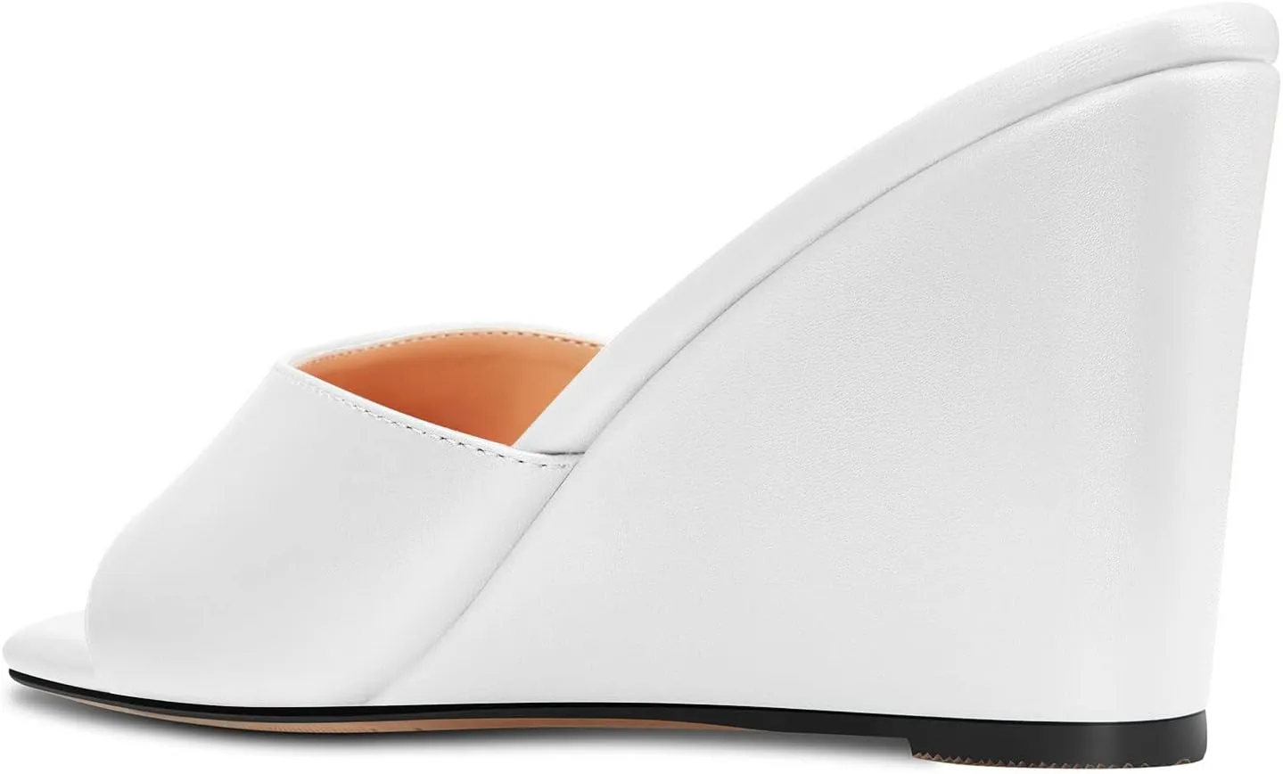 Castamere Women Mid Wedge Heel Open Toe Slip-on Mules Shoes Sandals Casual Party 3.2 Inches Heels