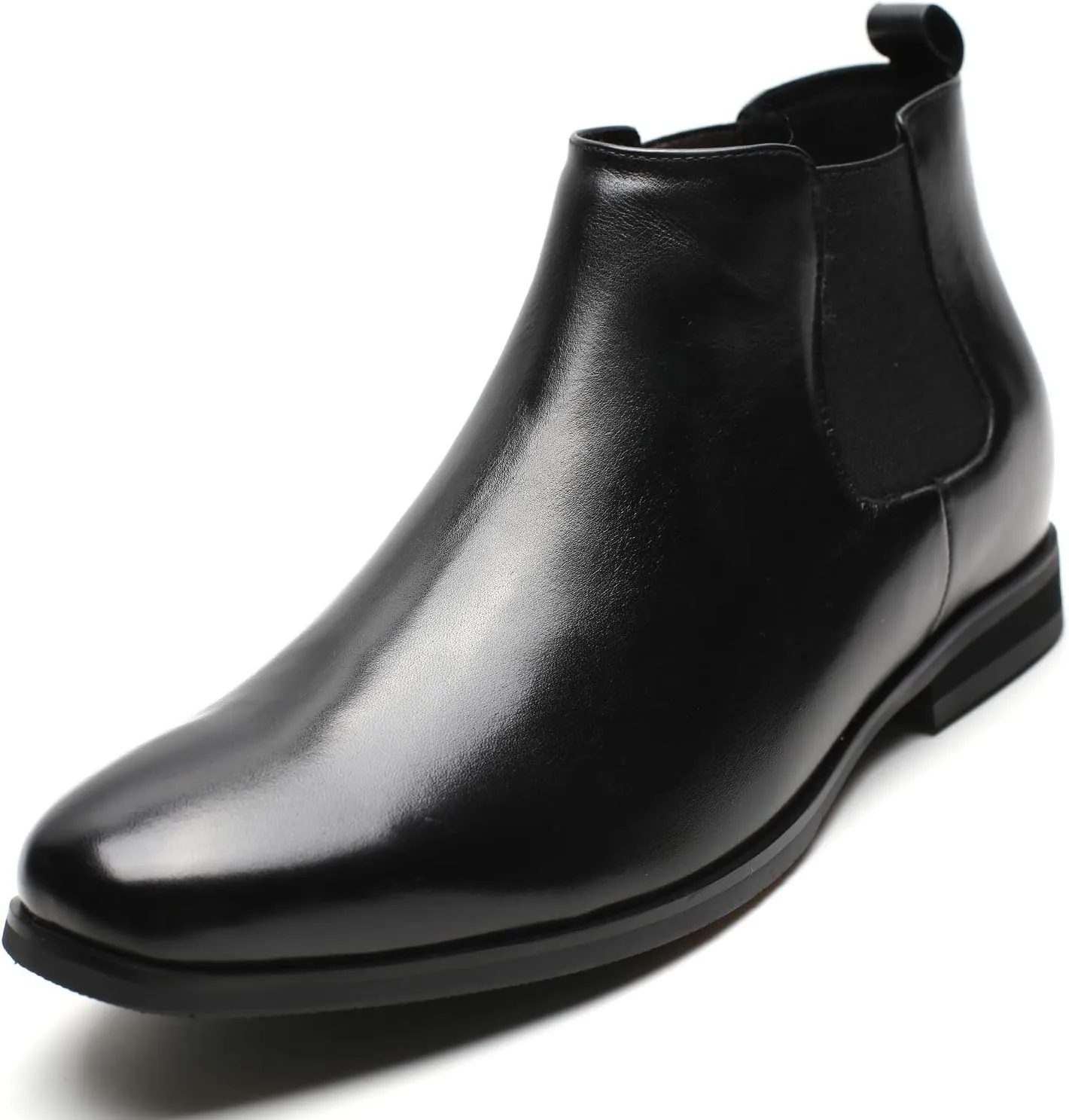 CHAMARIPA Men's Invisible Height Increasing Shoes - Leather Elevator Chelsea Shoes for Man,2-3 inches Taller.