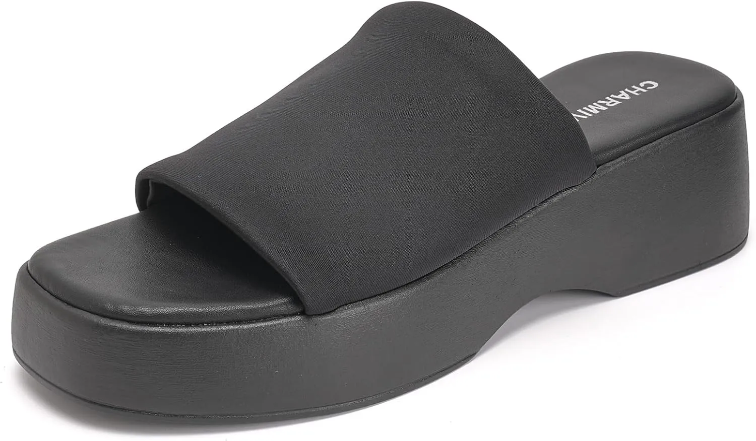 Charmivy Womens Platform Slide Sandals 2.3 Inch Chunky Slip On Sandals Open Toe Summer Shoes