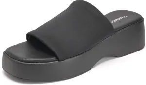 Charmivy Womens Platform Slide Sandals 2.3 Inch Chunky Slip On Sandals Open Toe Summer Shoes