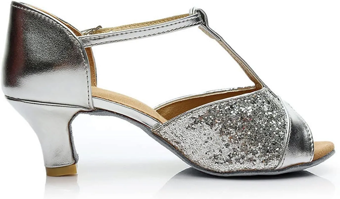Chunky Heel Strappy Sandals for Women Open Toe Square Toe Ankle Strap Wedding Party Shoes