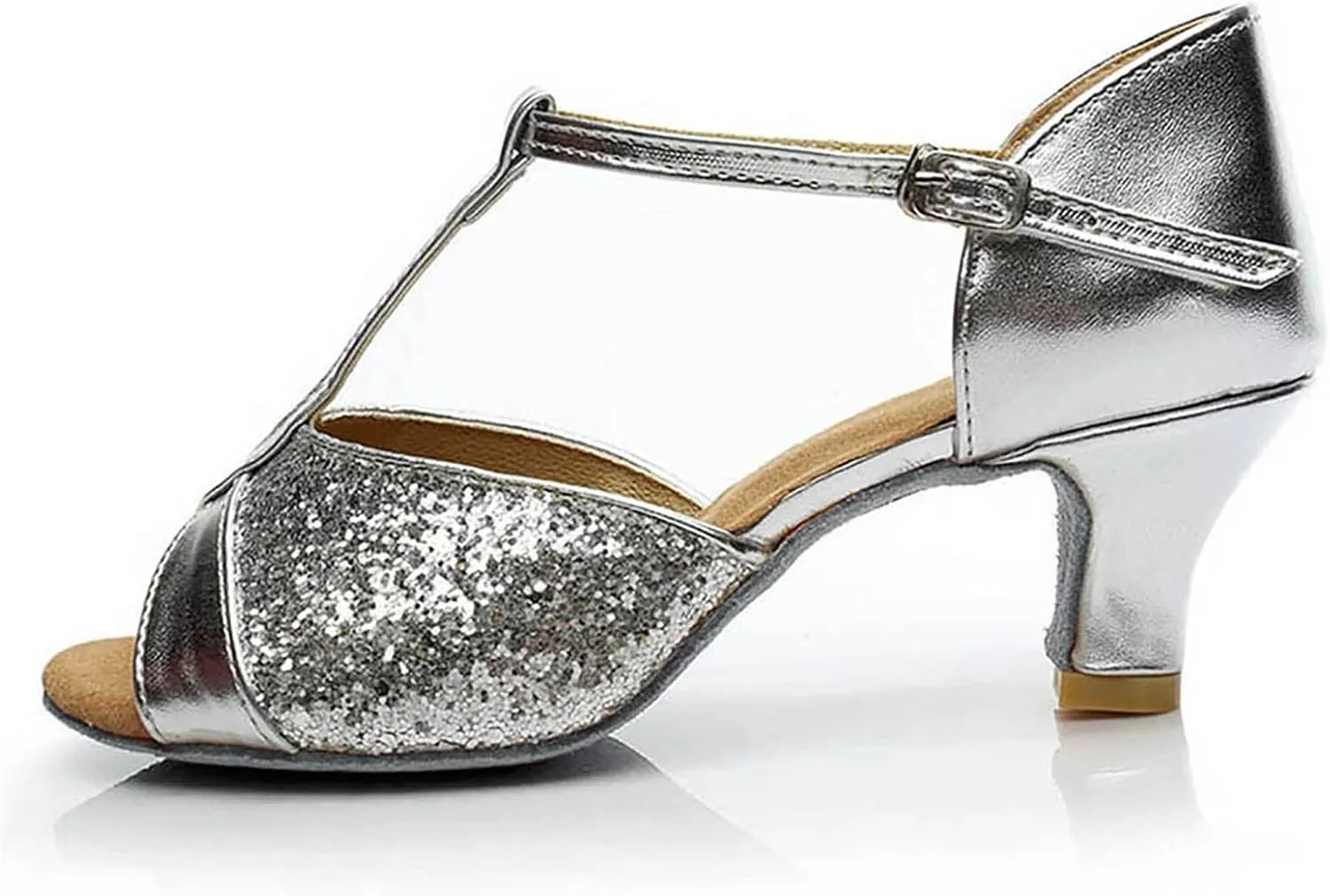 Chunky Heel Strappy Sandals for Women Open Toe Square Toe Ankle Strap Wedding Party Shoes
