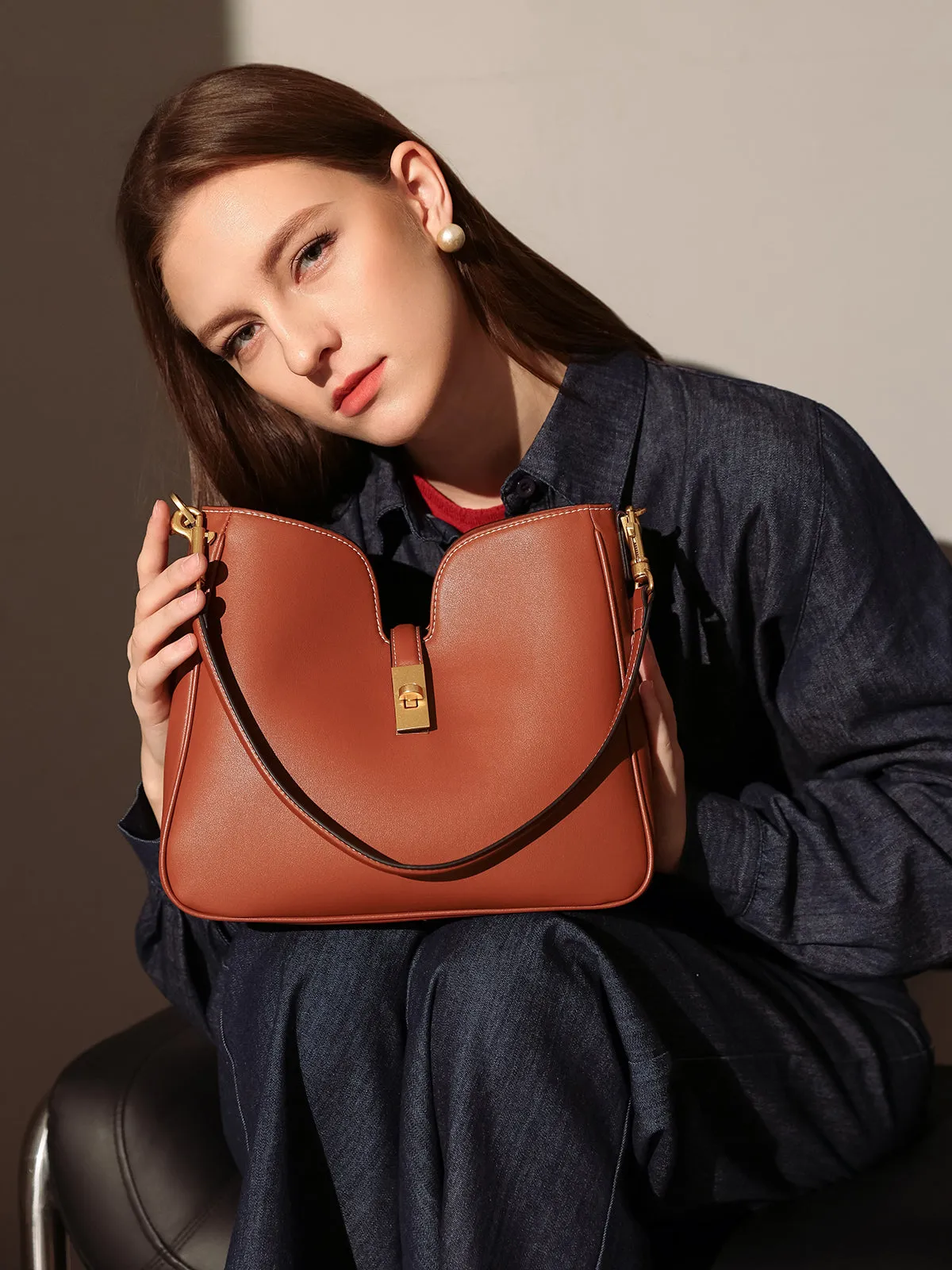 Client-focused service Exclusive deal Stylish Tote Bag Leather Scallop