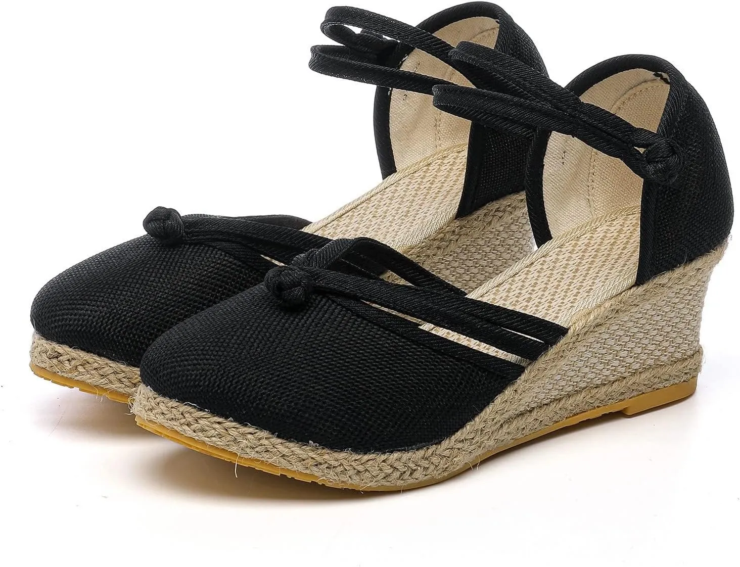 Closed Toe Wedges for Women Espadrilles Low Heel Ankle Strap Wedge Sandals Summer Dressy Casual Comfortable Platform Wedge Shoes