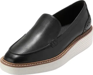 Cole Haan Women's Originalgrand Platform Venetian Loafers Flat, Black/Ivory, 7 Wide
