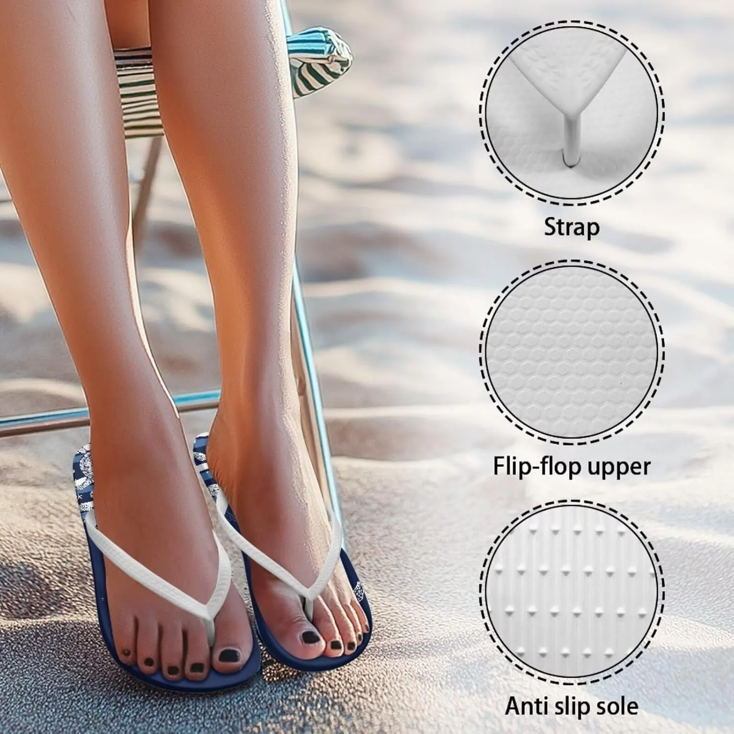 Coloranimal Womens Flip Flops Summer Beach Sandals Non Slip Flip Flops Thong Sandals for Women Lightweight Ladies Slip On Summer Slippers