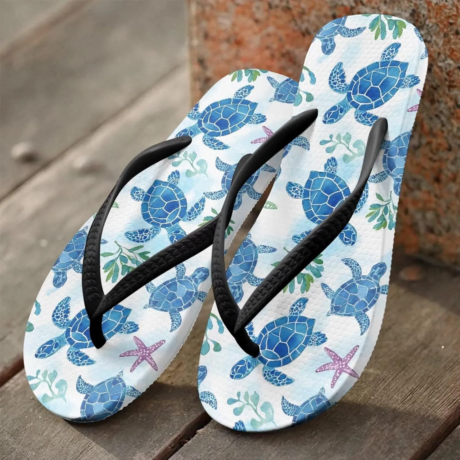 Coloranimal Womens Flip Flops Summer Beach Sandals Non Slip Flip Flops Thong Sandals for Women Lightweight Ladies Slip On Summer Slippers