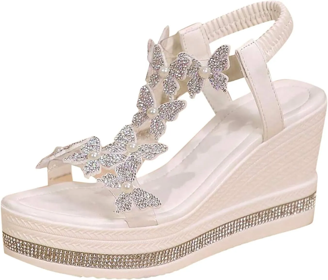 Comfortable Sandals For Women Bohemian Women'S Dress Shoes With Back Strap Vacation Slide On Shoes Women Platform Sandals