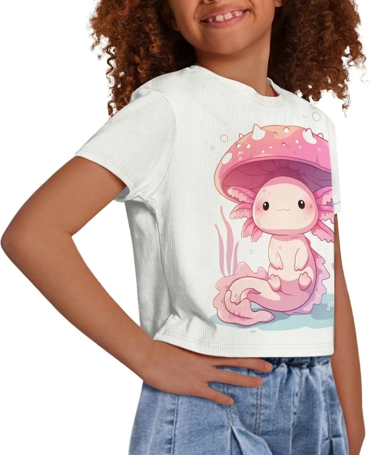 Crew Neck Short Sleeve Top 5-14Y Girls Cute Short T-Shirt Casual Loose Sweatshirt