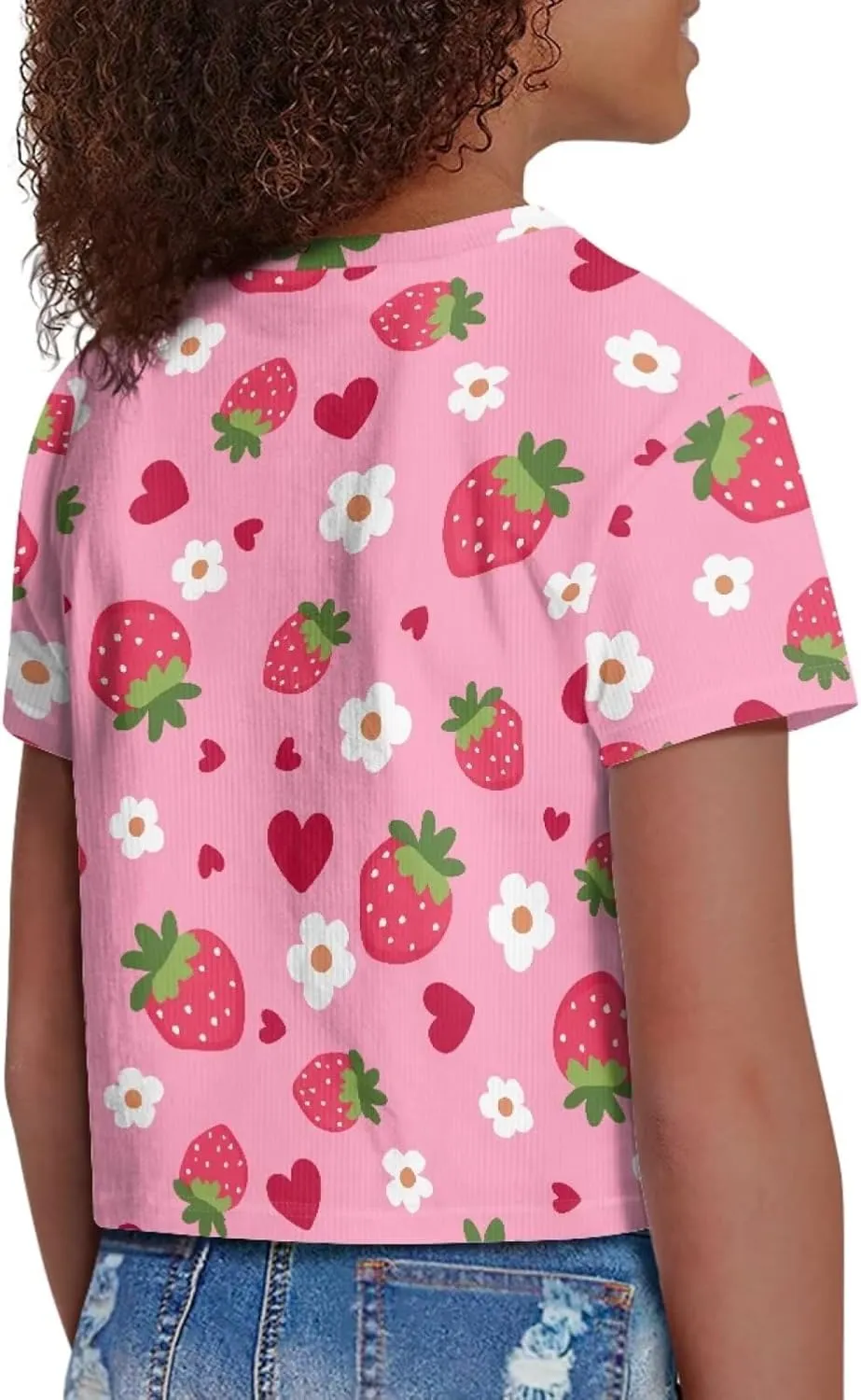 Crew Neck Short Sleeve Top 5-14Y Girls Cute Short T-Shirt Casual Loose Sweatshirt