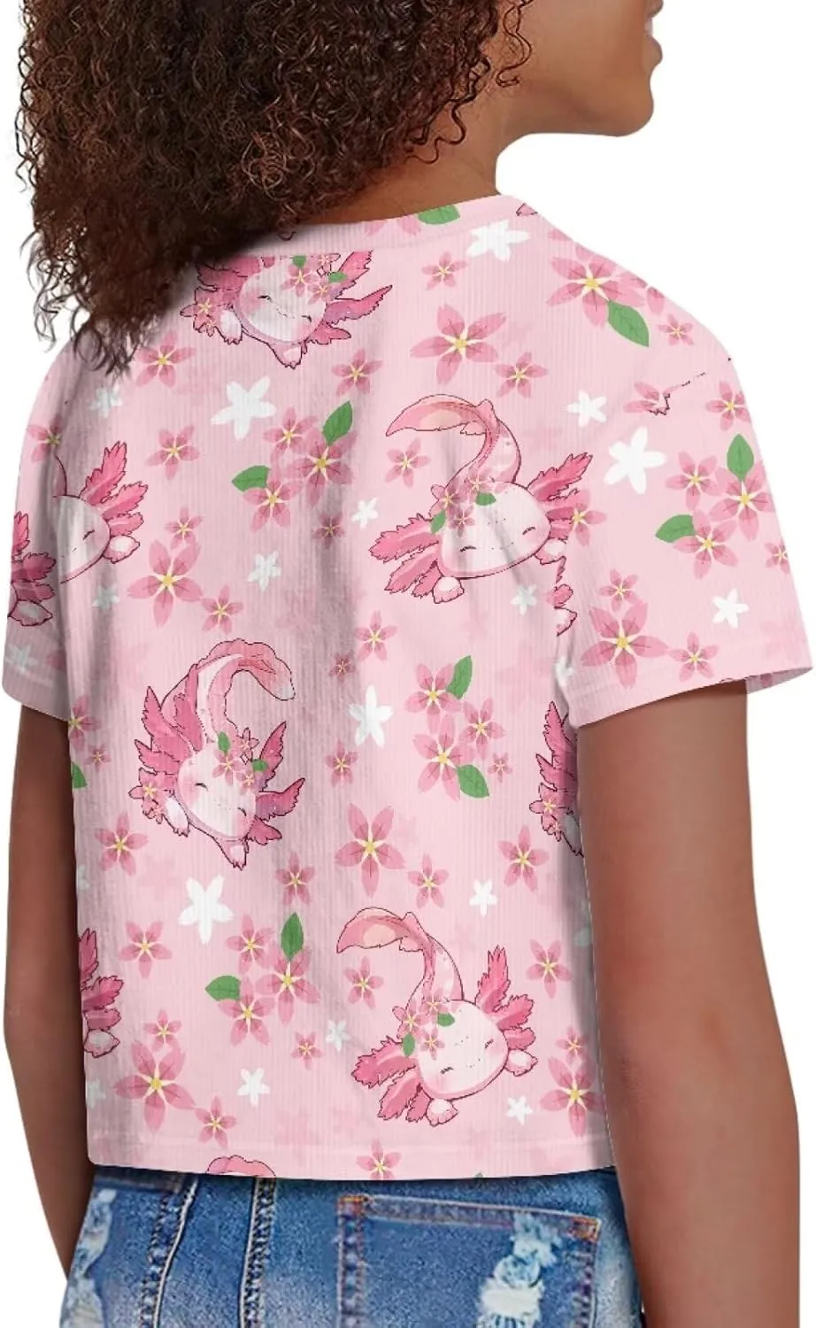 Crew Neck Short Sleeve Top 5-14Y Girls Cute Short T-Shirt Casual Loose Sweatshirt