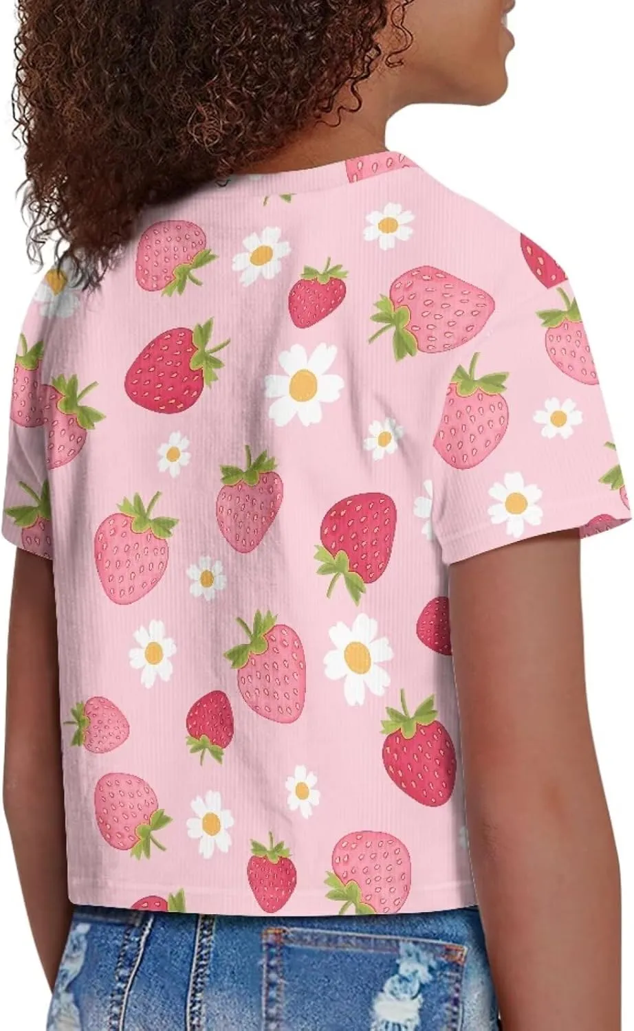 Crew Neck Short Sleeve Top 5-14Y Girls Cute Short T-Shirt Casual Loose Sweatshirt