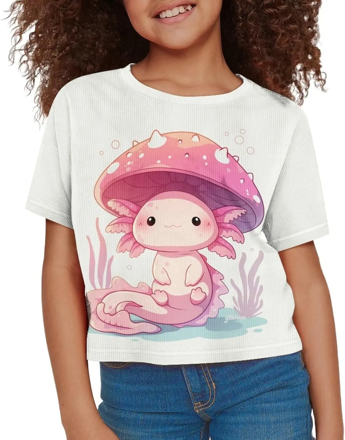 Crew Neck Short Sleeve Top 5-14Y Girls Cute Short T-Shirt Casual Loose Sweatshirt