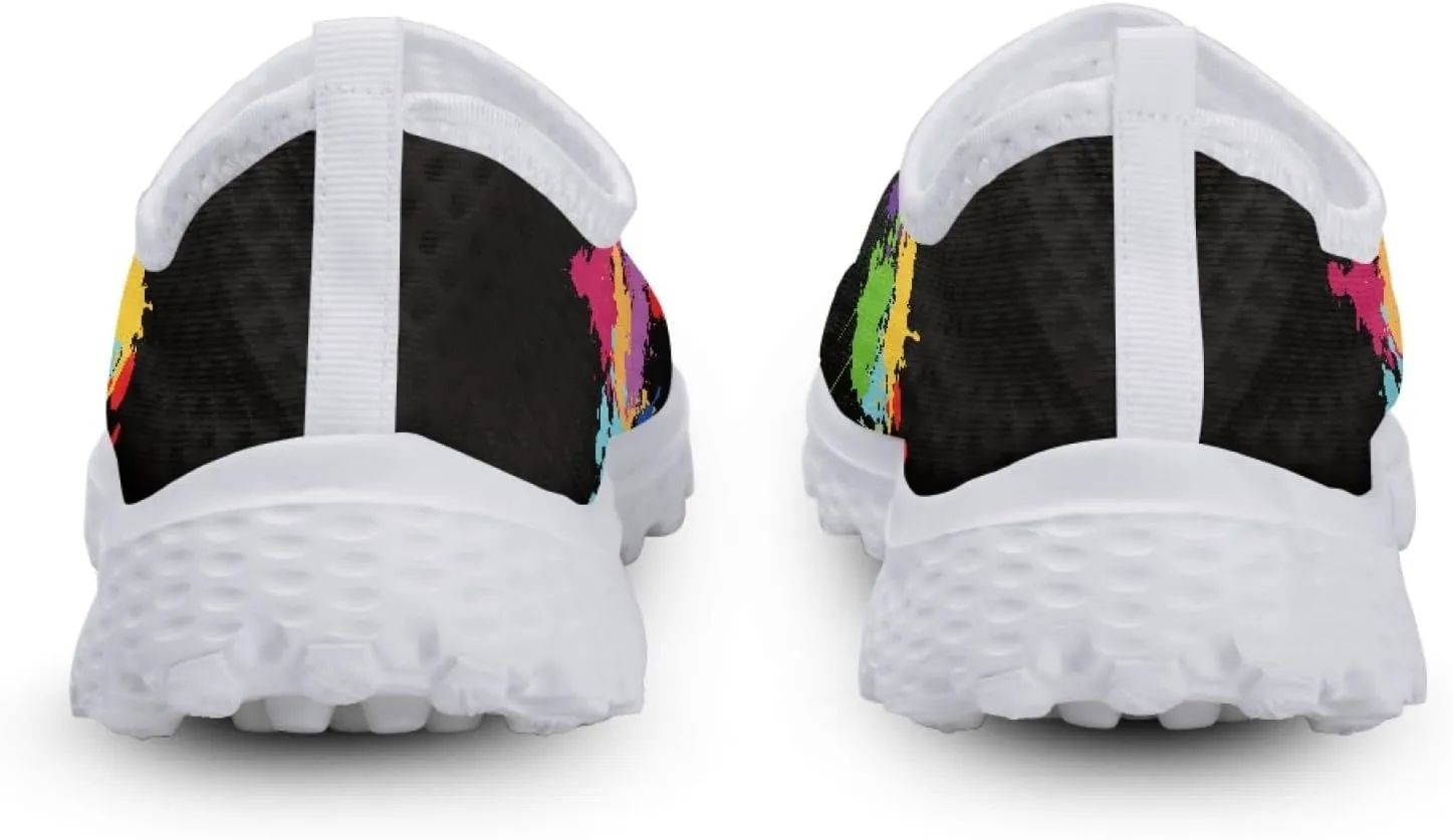 Cumagical Running Shoes Wide Width Breathable White Slip On Sneakers for Women
