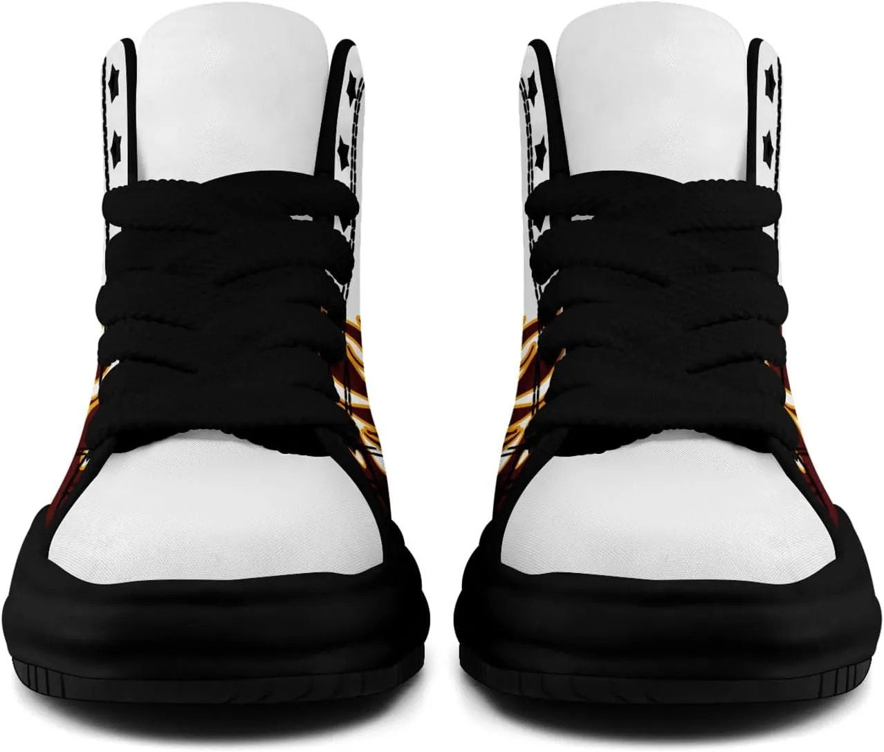 Custom Flame High-Top Platform Sneakers, Fashion Chunky Elevated Canvas Trainers for Streetwear Race Casual Footwear