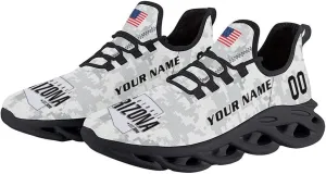 Custom Football Camo Salute Sneakers Personalized Breathable Fan Gift Workout Athletic Gym Slip-on Casual Shoes for Men Women