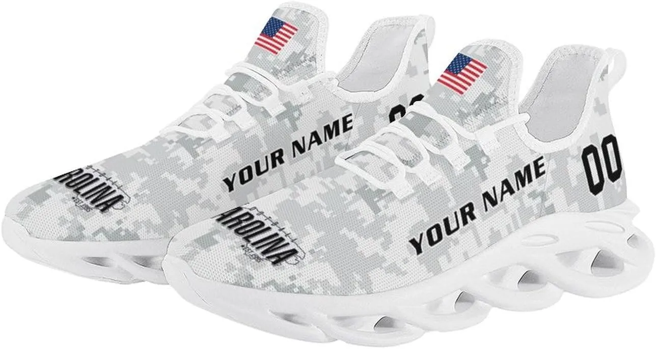 Custom Football Camo Salute Sneakers Personalized Breathable Fan Gift Workout Athletic Gym Slip-on Casual Shoes for Men Women