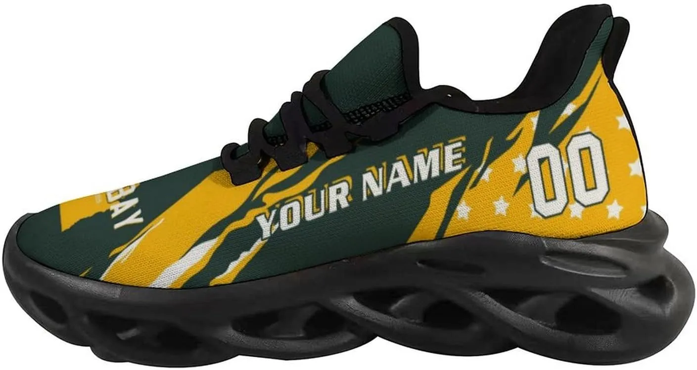 Custom Football Sneakers Personalized Breathable Fan Gift Add Name & Number Workout Athletic Gym Slip-on Shoes for Men Women