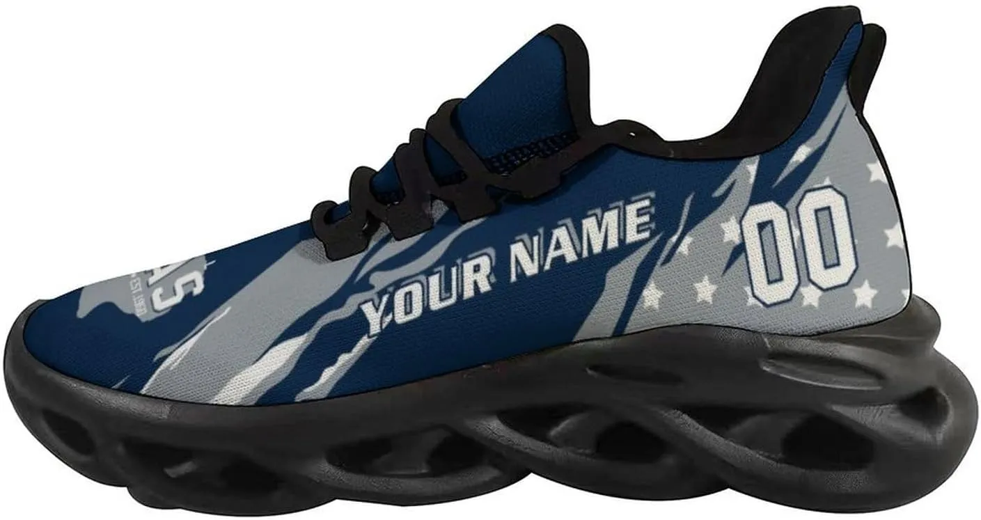 Custom Football Sneakers Personalized Breathable Fan Gift Add Name & Number Workout Athletic Gym Slip-on Shoes for Men Women