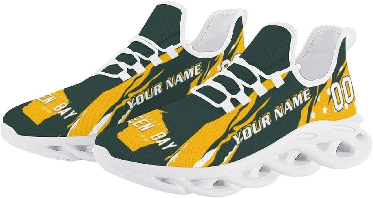 Custom Football Sneakers Personalized Breathable Fan Gift Add Name & Number Workout Athletic Gym Slip-on Shoes for Men Women