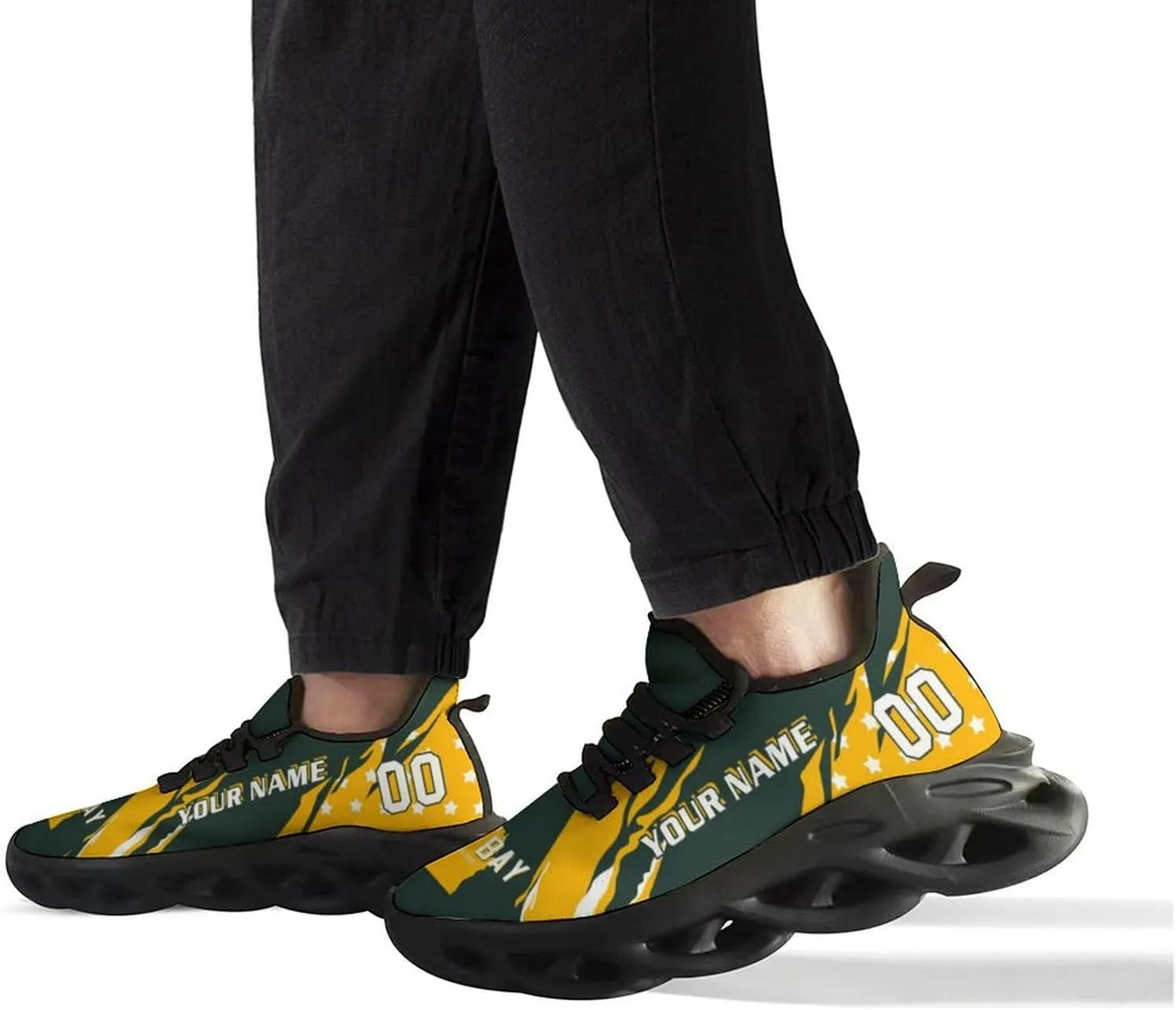 Custom Football Sneakers Personalized Breathable Fan Gift Add Name & Number Workout Athletic Gym Slip-on Shoes for Men Women
