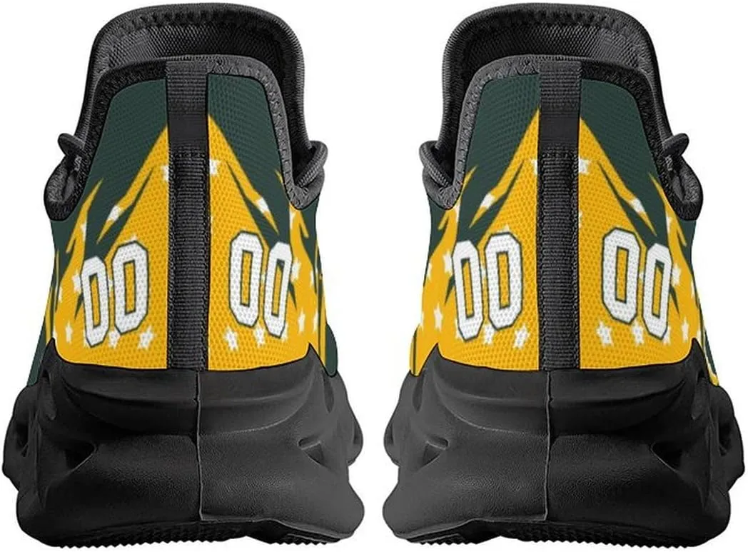 Custom Football Sneakers Personalized Breathable Fan Gift Add Name & Number Workout Athletic Gym Slip-on Shoes for Men Women