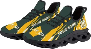 Custom Football Sneakers Personalized Breathable Fan Gift Add Name & Number Workout Athletic Gym Slip-on Shoes for Men Women