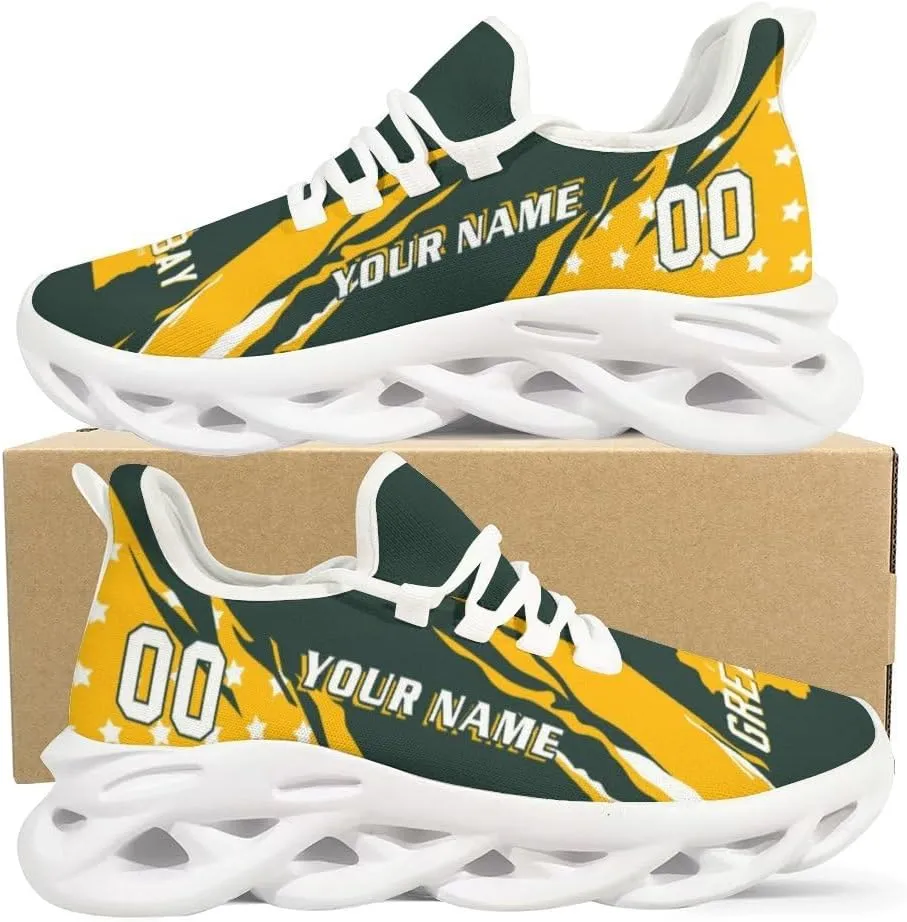 Custom Football Sneakers Personalized Breathable Fan Gift Add Name & Number Workout Athletic Gym Slip-on Shoes for Men Women