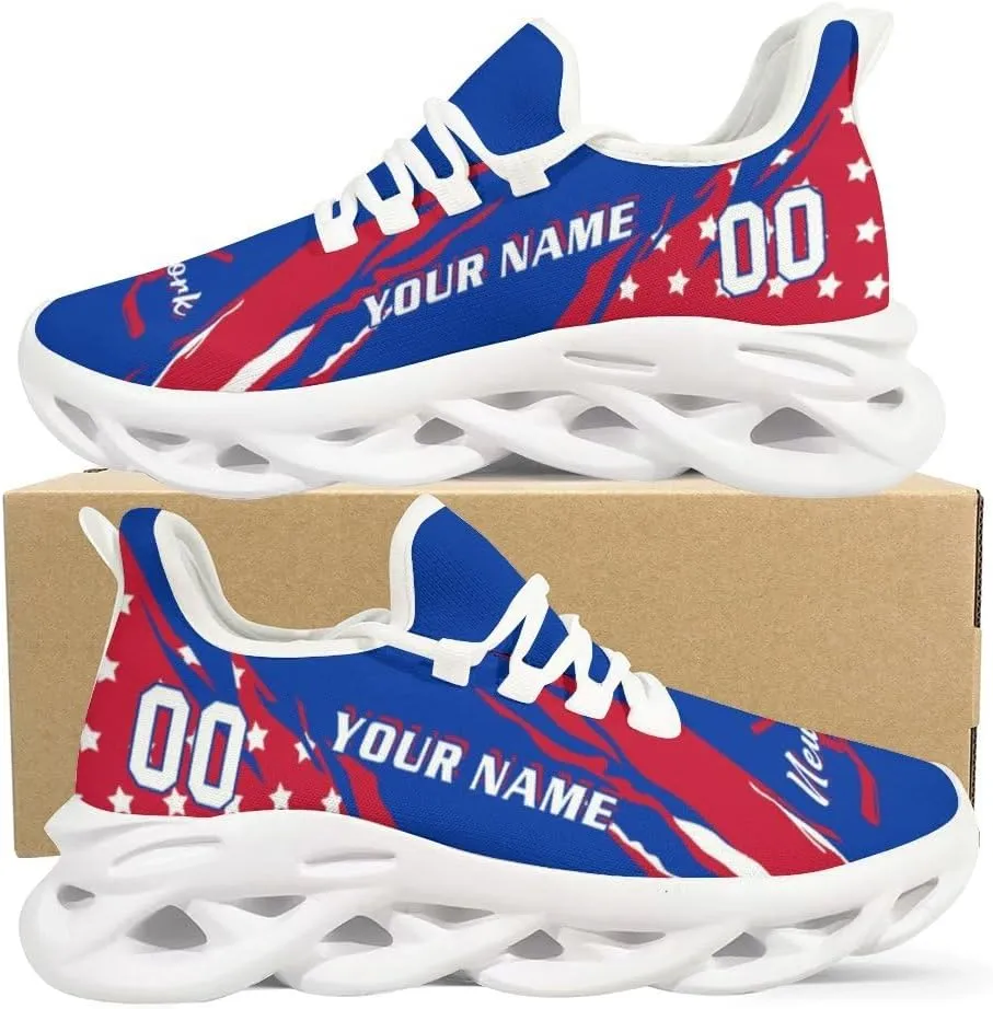 Custom Hockey Sneakers Personalized Breathable Fans Gifts Add Name & Number Workout Athletic Gym Slip-on Shoes for Men Women
