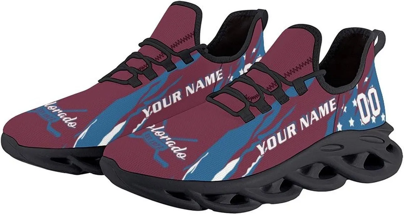 Custom Hockey Sneakers Personalized Breathable Fans Gifts Add Name & Number Workout Athletic Gym Slip-on Shoes for Men Women