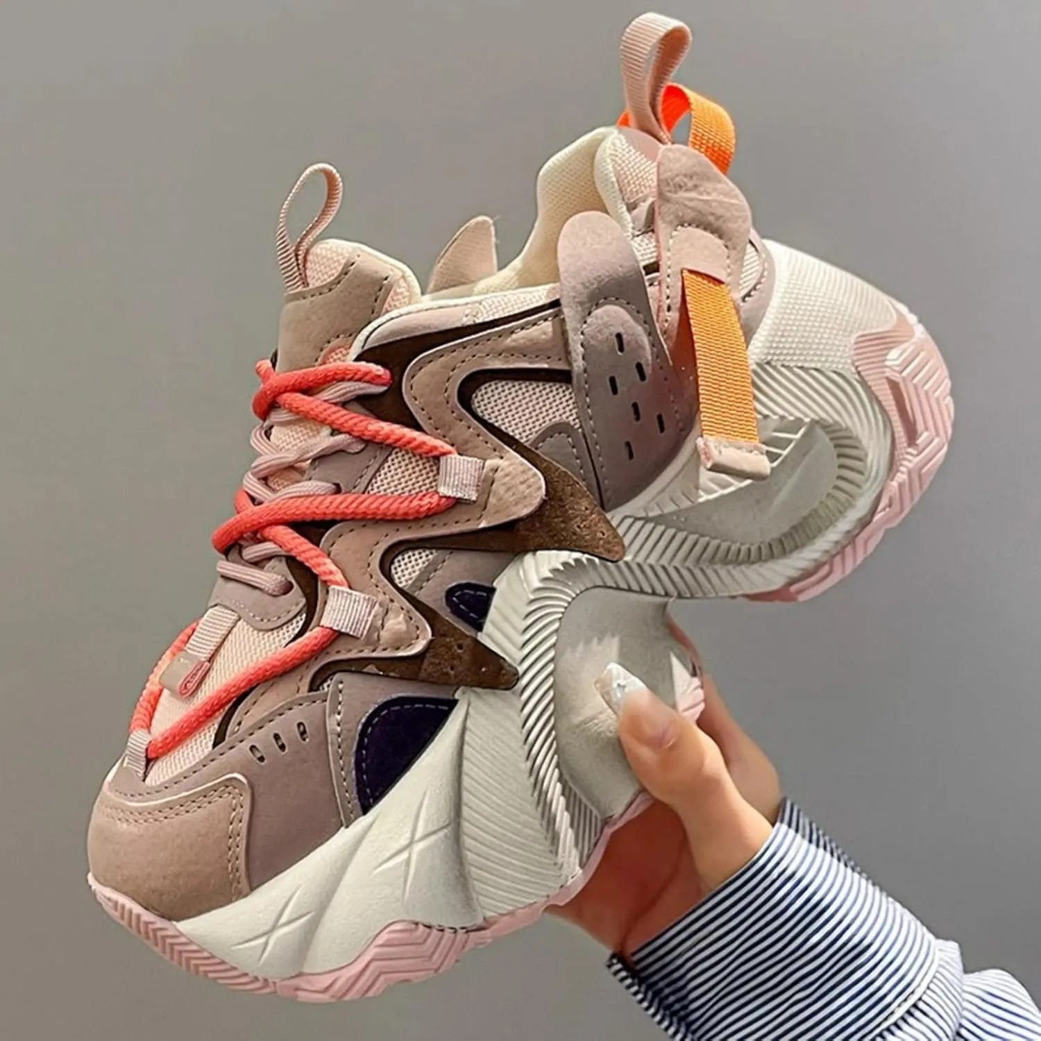 Cute Sneakers for Women Retro Thick Sole Dad Shoes Lace-Up Height Increase Walking Cute Shoes