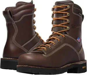 Danner 8” Quarry USA Waterproof Alloy Safety Toe Work Boots for Men - Full-Grain Leather with Gore-Tex Lining and Traction Heel Outsole, EH Resistant