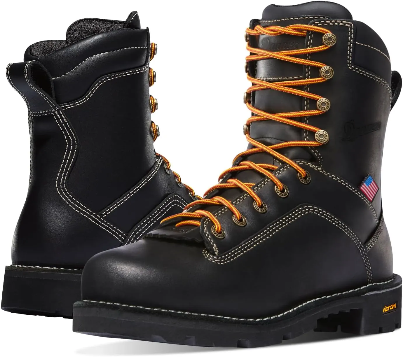 Danner 8” Quarry USA Waterproof Work Boots for Men - Full-Grain Leather with Gore-Tex, 3-Density Cushion Footbed & Traction Heel Outsole, EH Resistant
