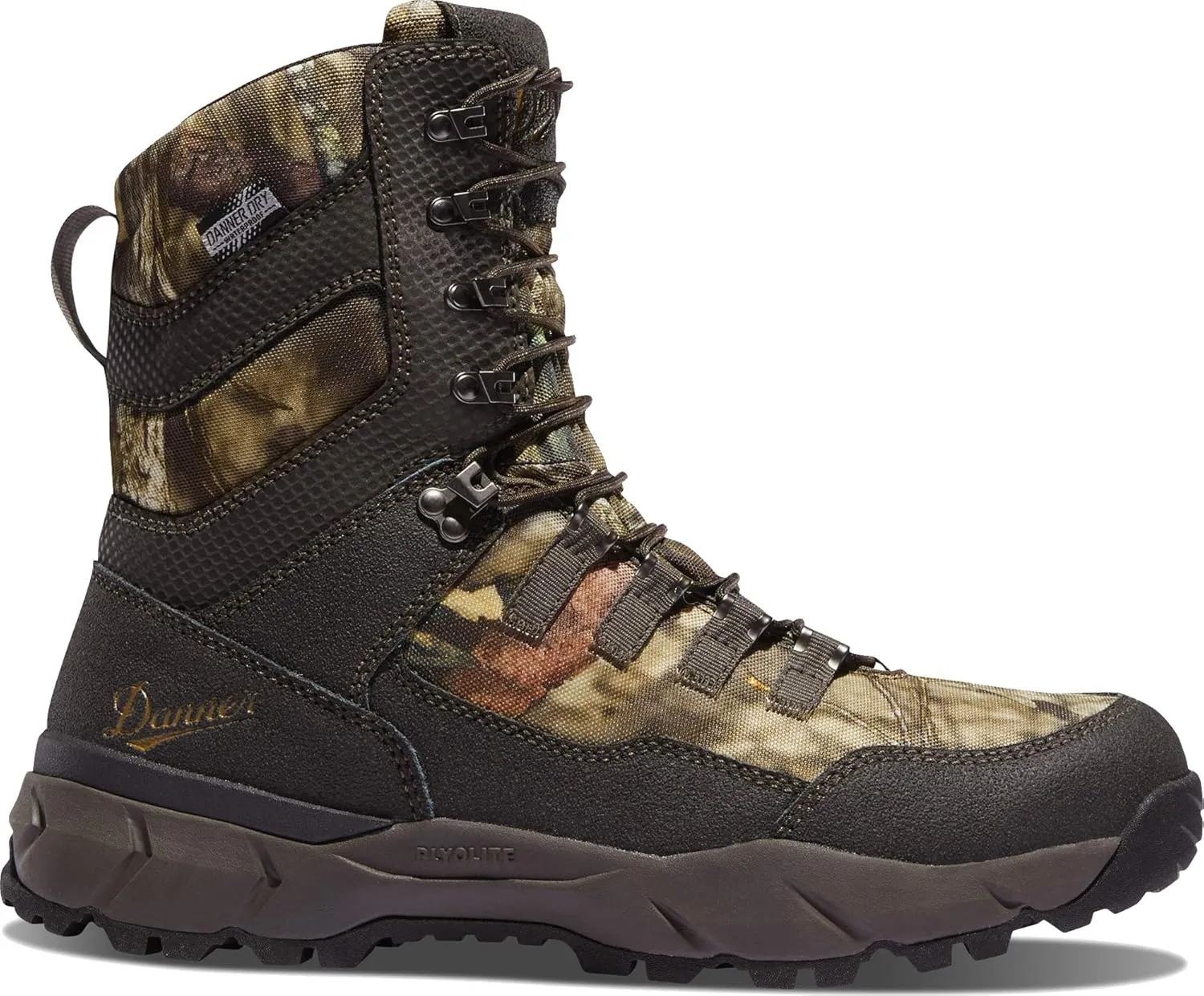 Danner Vital 8” Waterproof Hunting Boots for Men Insulated with 400g Thinsulate Ultra, Leather & Textile Upper, Comfort Footbed & Traction Outsole