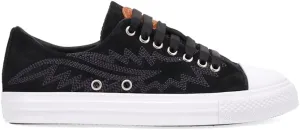 Dingo Womens Campus Embroidered Lace Up Sneakers Shoes Casual - Black