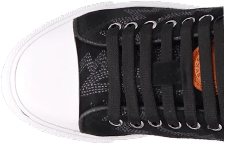 Dingo Womens Campus Embroidered Lace Up Sneakers Shoes Casual - Black