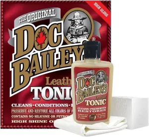 Doc Baileys Leather Tonic - Condition, Clean, Repair & Soften - All-in-One Maintenance & Protection Care for Boots, Motorcycles, Car Seats, Jackets, Furniture, Saddles, Vinyl, Chaps & Exotic Leathers