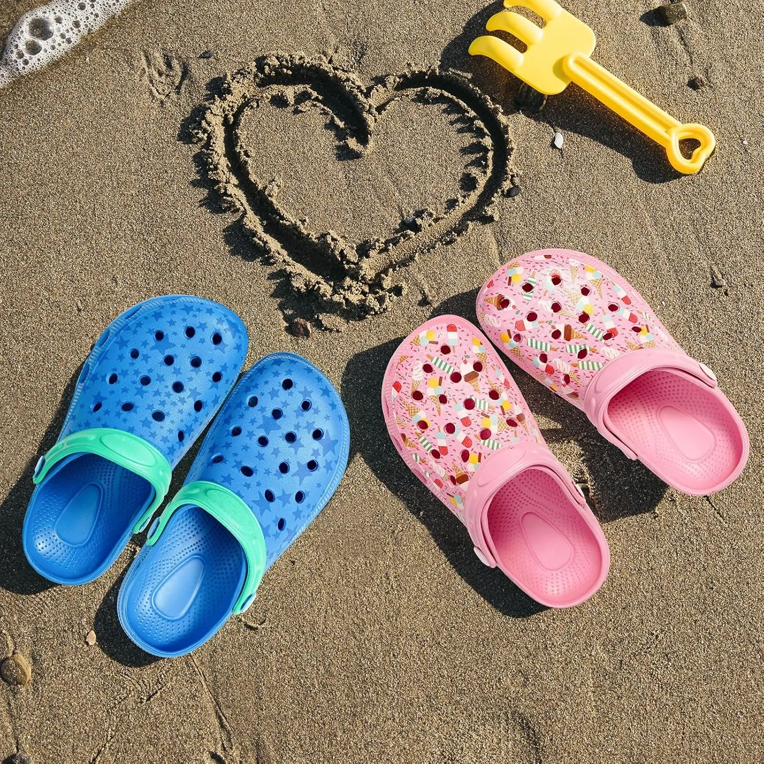 Dodow Kids Girls Clogs Garden Sandals Boys Classic Closed Toe Shoes Slides Toddler Slip on Water Shower Beach Pool Slippers