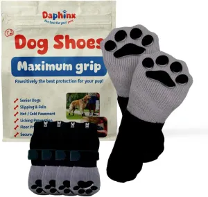 Dog Shoes, Booties, Boots & paw Protectors, Small, Medium and Large Size Dogs. Puppy Shoes for Summer hot Pavement, Snow, rain and Hiking. Anti-Slip Dog Socks for Hardwood Floors, no Lick (L)