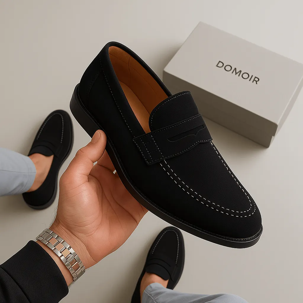 Domoir | Suede Penny Loafers