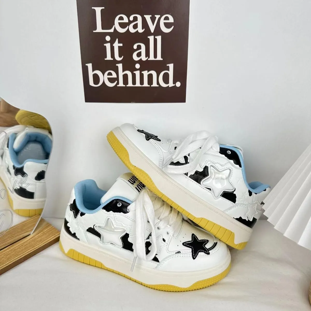 Dopamine Chunky Star Shoes Women Y2K Colorful Platform Tennis Sneakers Spring Fashion Casual Streetwear for Girls Students