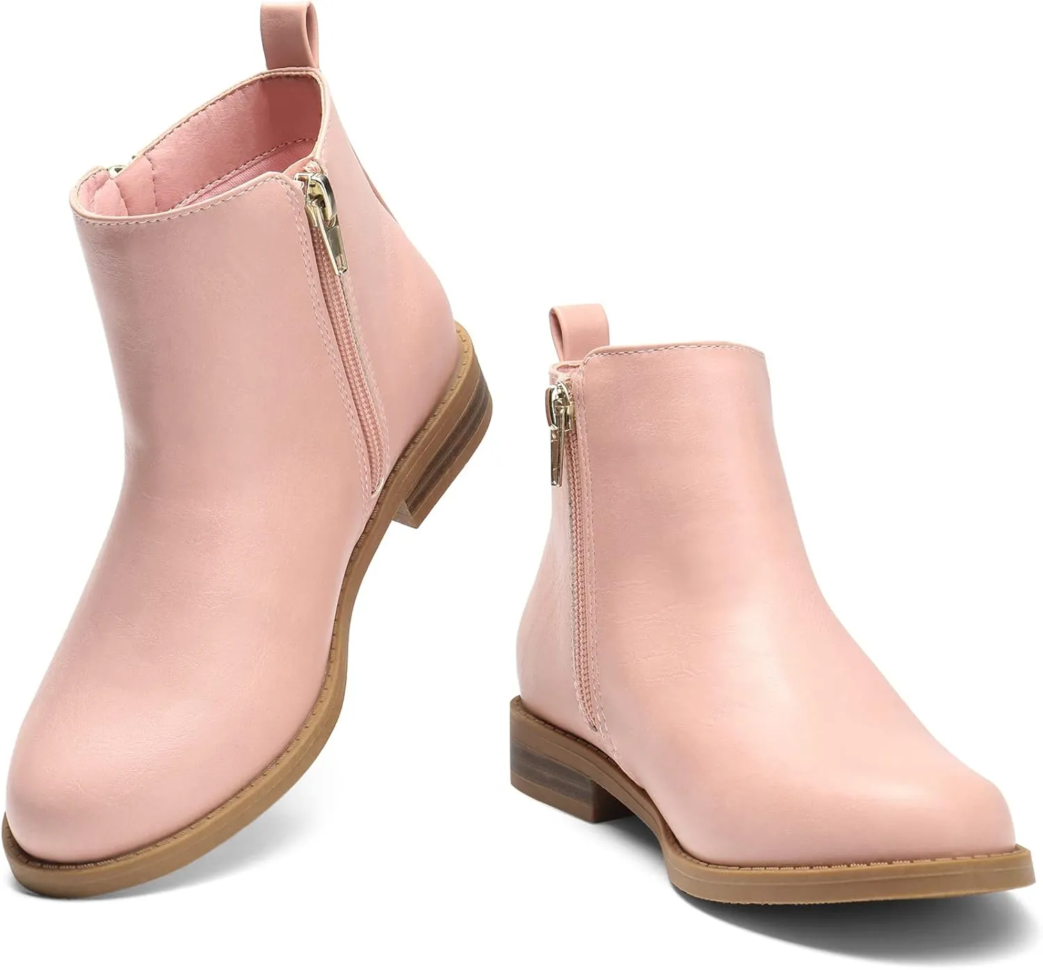 DREAM PAIRS Girls Ankle Boots with Side Zipper Low Heels Toddler/Little Kid/Big Kid